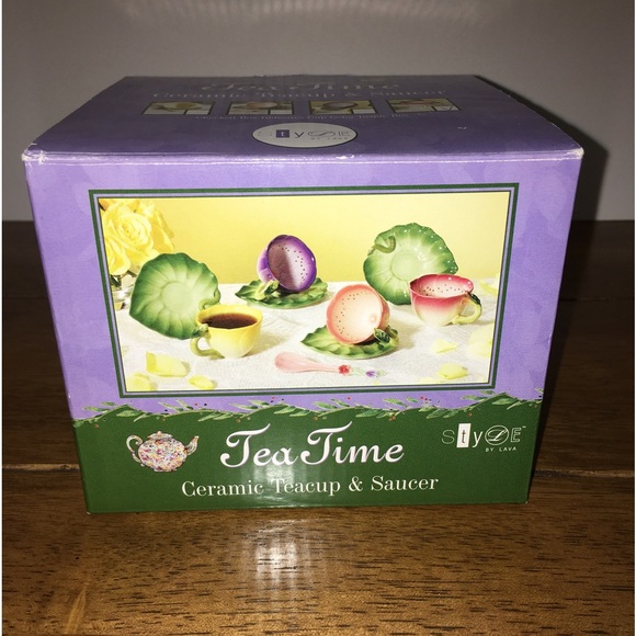 Tea Time Floral Ceramic Teacup & Saucer - Picture 10 of 15